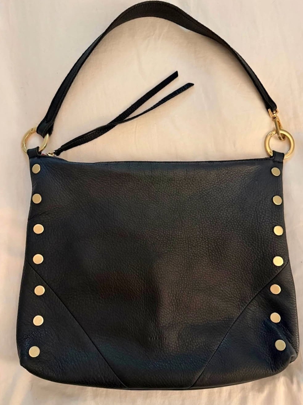 Hammitt Black Leather Hobo with Gold Stud Accents
